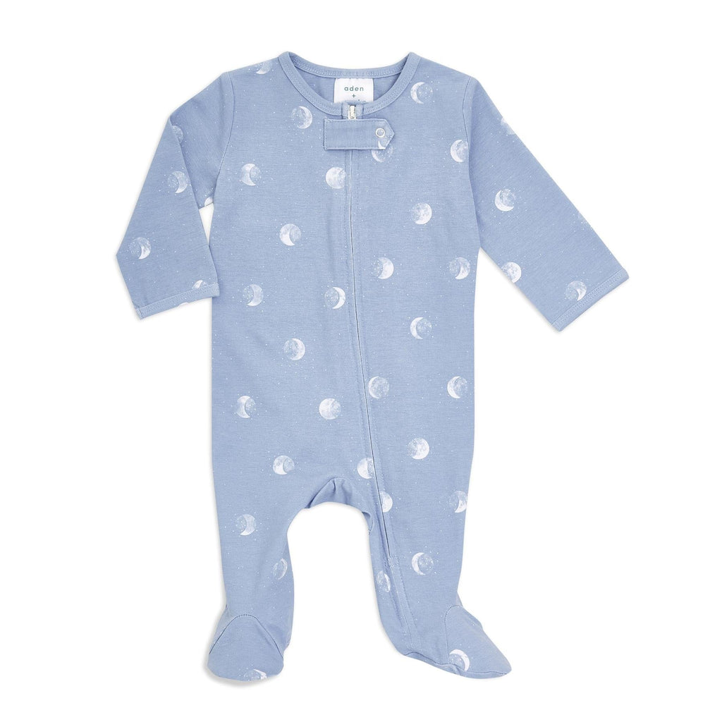 aden + anais Comfort Knit Footie Babygrow 0 to 3 Months / Blue Moon